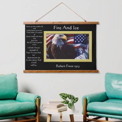 Fire And Ice Bald Eagle sitting and looking   Hanging Tapestry