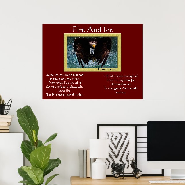 Fire And Ice Bald Eagle splash Posters (Home Office)