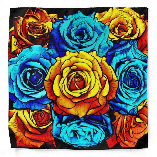 Fire and Ice Bouquet Bandana (Front)