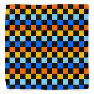 Fire and ice checkerboard pattern bandana