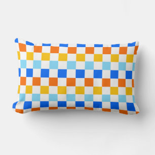 Fire and ice checkerboard pattern lumbar pillow