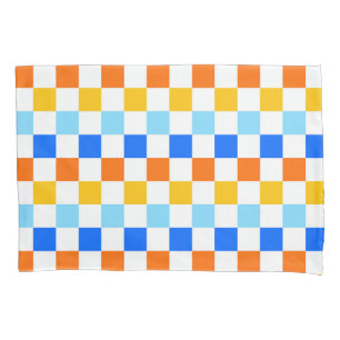 Fire and ice checkerboard pattern pillow case