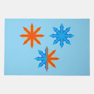 Fire and Ice Eight Point Stars Doormat