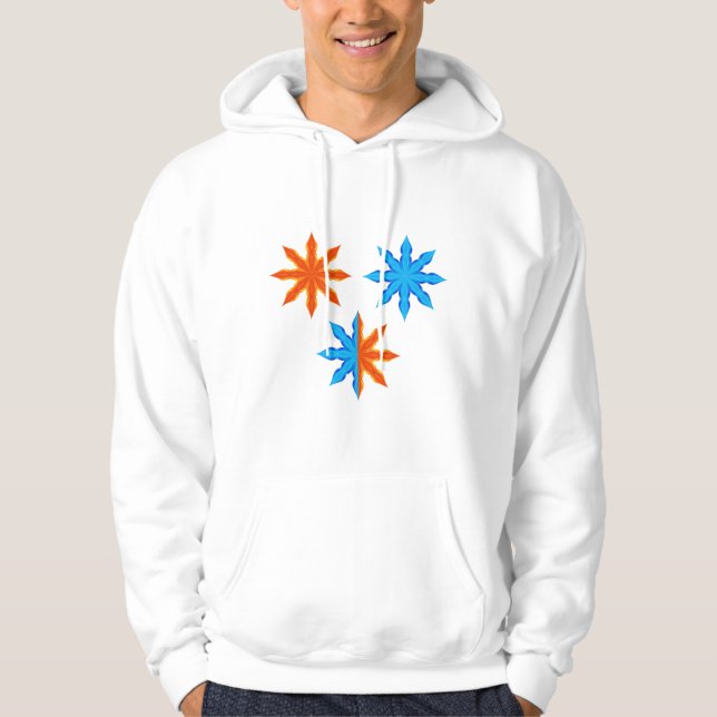 Fire and Ice Eight Point Stars Hoodie (Front)