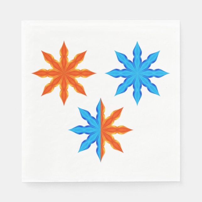 Fire and Ice Eight Point Stars Napkins (Front)