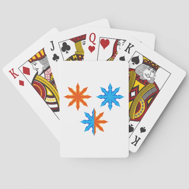 Fire and Ice Eight Point Stars Poker Cards (Back)