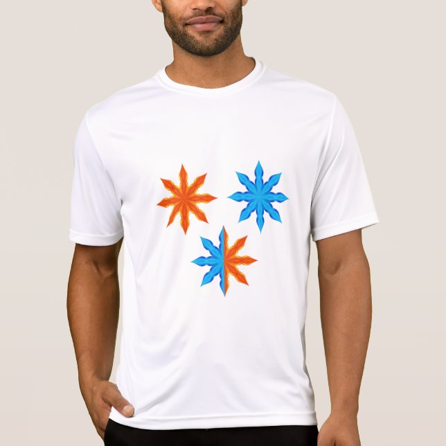 Fire and Ice Eight Point Stars T-Shirt (Front)