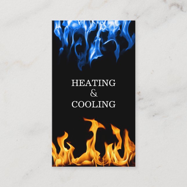 Fire and Ice Heating and Air Conditioning Business Business Card (Front)