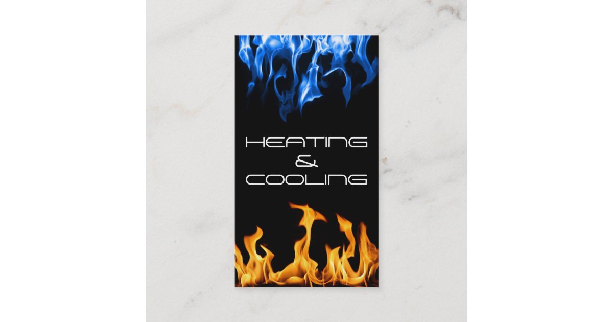 fire and ice heating and air conditioning business card rsvp return cards