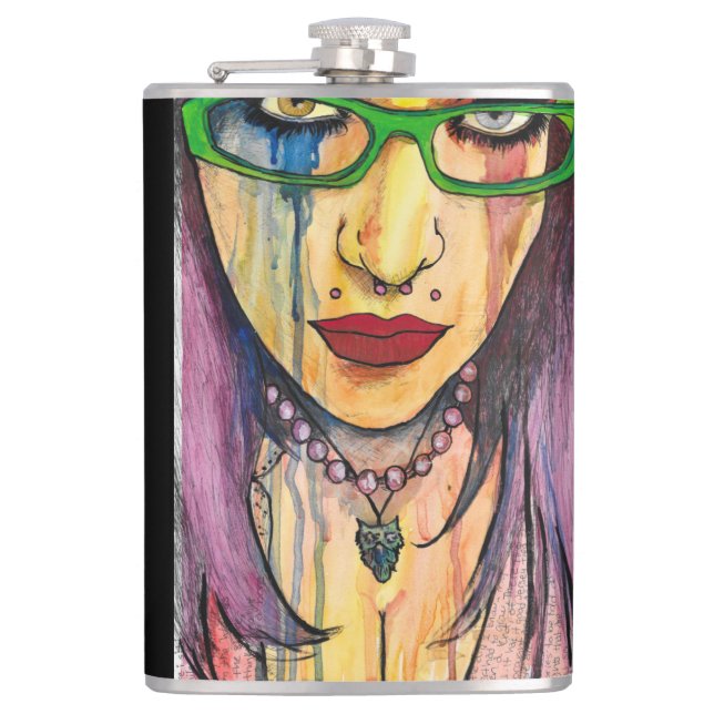 Fire And Ice Hip Flask (Front)