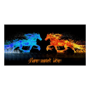 Fire and Ice Horses Acrylic Print
