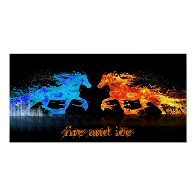 Fire and Ice Horses  Acrylic Print (Front)