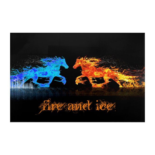 Fire and Ice Horses  Acrylic Print (Front)