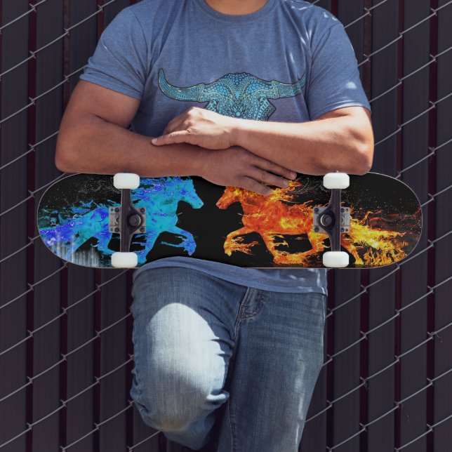 Fire and Ice Horses Dd Brand Skateboard (Outdoor 3)