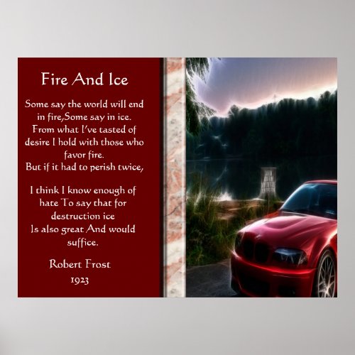 Fire And Ice Hot Red Car Posters