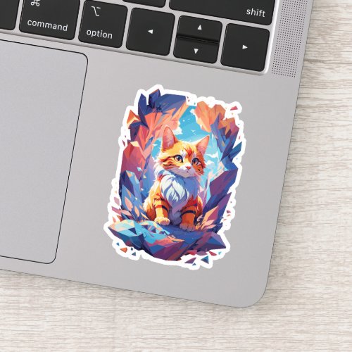 Fire and Ice Kitten Design Sticker