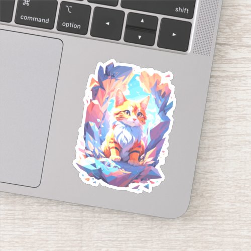 Fire and Ice Kitten Design Sticker