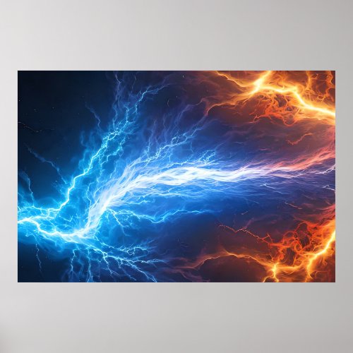 Fire and Ice _ Lightning Poster