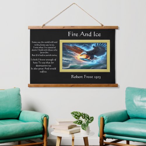 Fire And Ice Majestic Eagle Grasping Prey Hanging Tapestry
