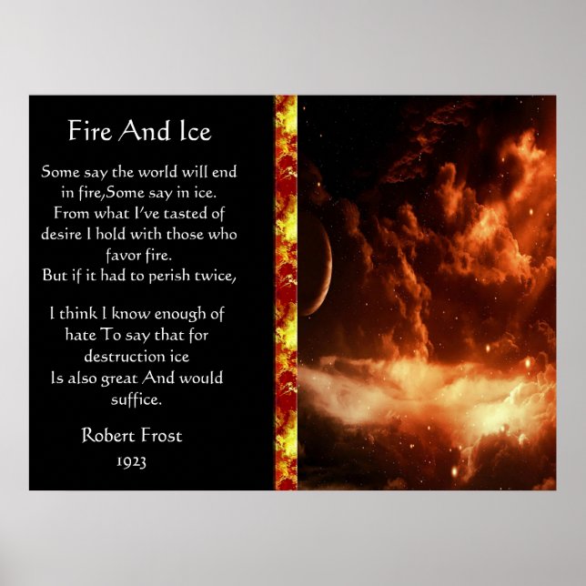 Fire And Ice Majestic Orange Space Posters (Front)