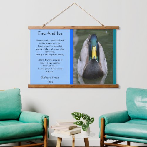 Fire And Ice Mallard Duck In Water  Hanging Tapestry