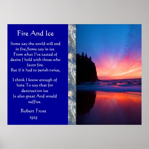 Fire And Ice Ocean Sky Scape Posters
