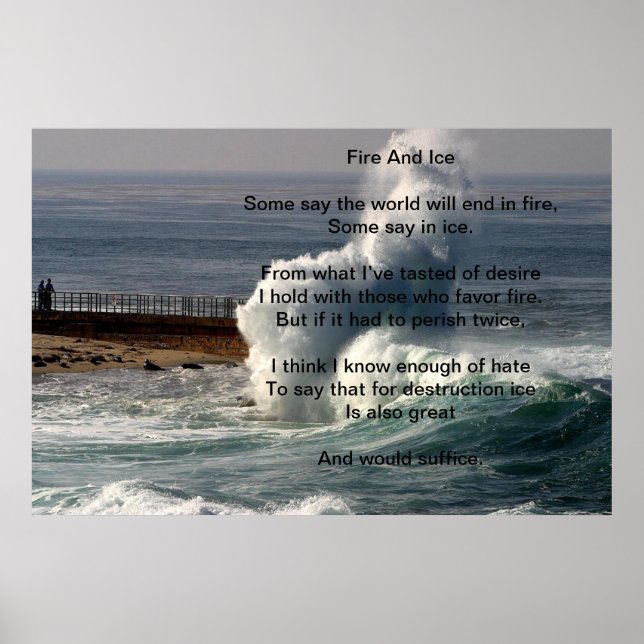 Fire And Ice Over Big Wave Poster (Front)