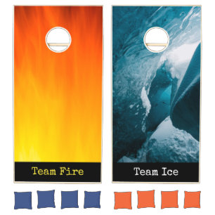 Fire and Ice Photography Team Fire vs Team Ice Cornhole Set