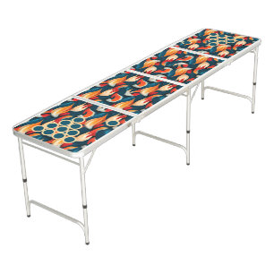 Fire and Ice   Red And Blue Repeating Pattern Beer Pong Table