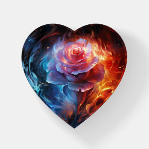 Fire and Ice Rose  Paperweight