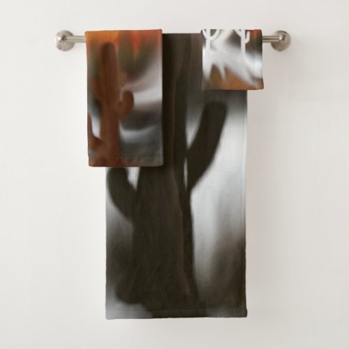 Fire and Ice Southwest Abstract Art Bath Towel Set