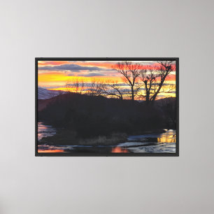 Fire and Ice Stretched Canvas Print