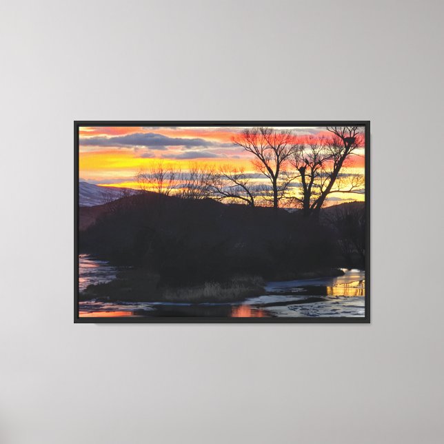 Fire and Ice Stretched Canvas Print (Front)