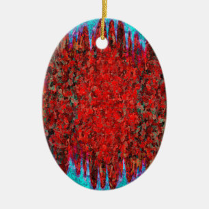 Fire and ice texture ceramic ornament