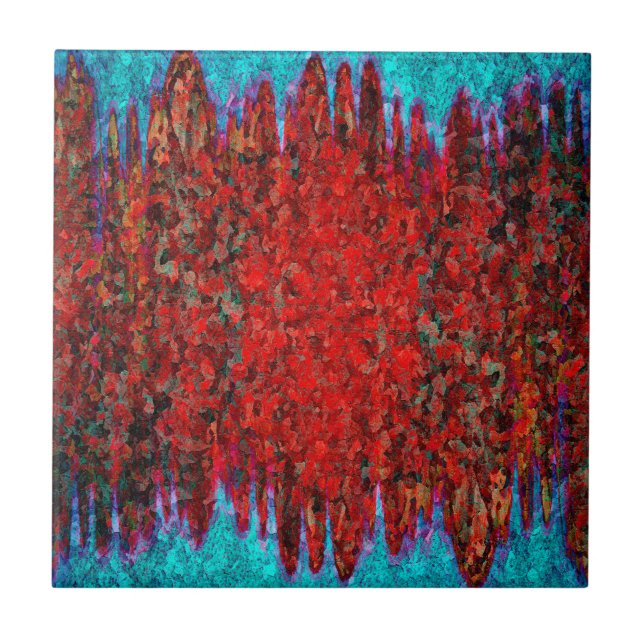Fire and ice texture ceramic tile (Front)