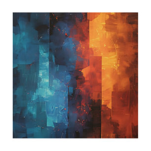 Fire and Ice: The Duality Wood Wall Art