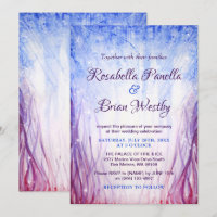Fire and Ice Wedding Invitations | Blue Magenta