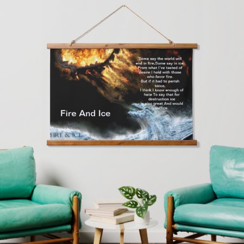 Fire And Ice With Fire Fighting Ice Dragons  Hanging Tapestry