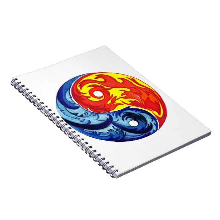 Fire and Ice Yin Yang Spiral Notebook