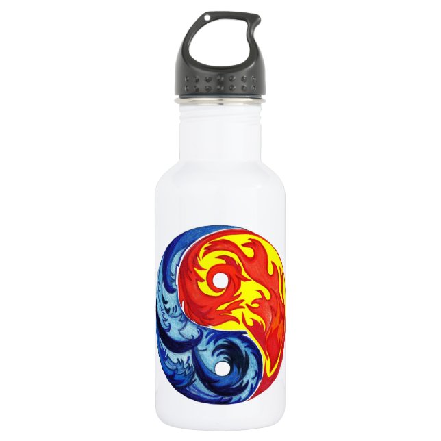 Fire and Ice Yin-Yang Stainless Steel Water Bottle (Front)