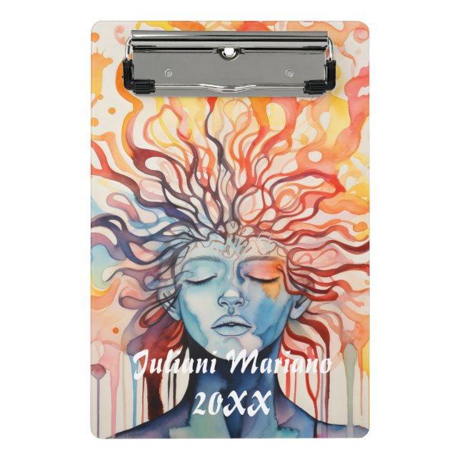 Fire and Liquid Custom name Mini Clipboard (Front)