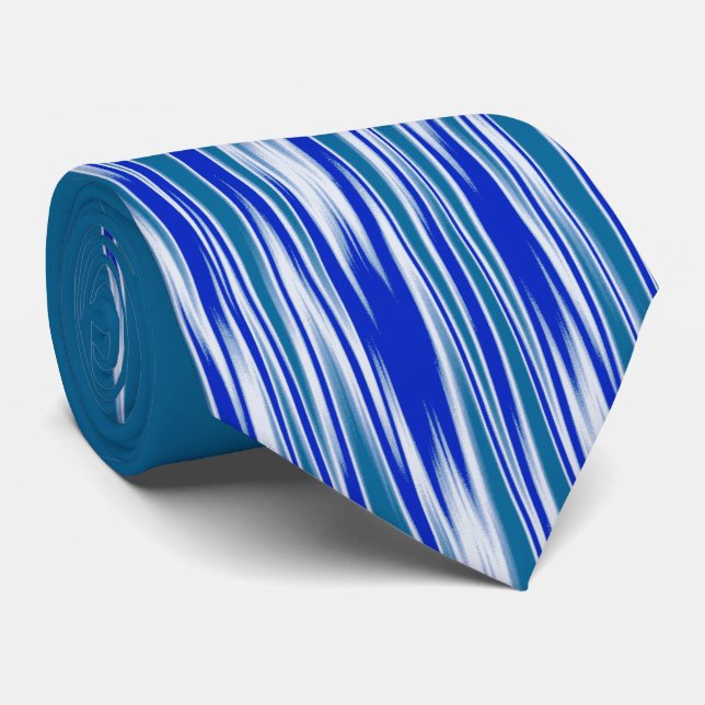 Fire and Rain Abstract Digital Zig Zag Two-sided Tie (Rolled)
