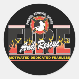 Fire and Rescue Classic Round Sticker