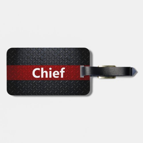 Fire and Rescue Diamond Plate Luggage Tag