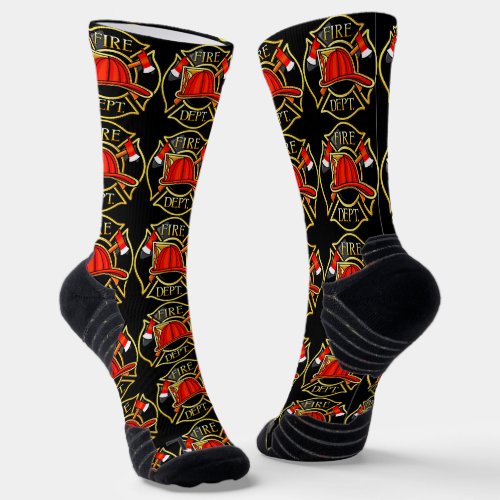 Fire and Rescue Emblem Black Socks