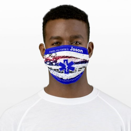 Fire and Rescue EMS Star Life Symbol Adult Cloth Face Mask
