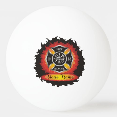 Fire and Rescue Flames Firefighter Ping Pong Ball