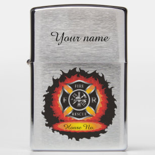 Fire and Rescue Flames Firefighter Zippo Lighter