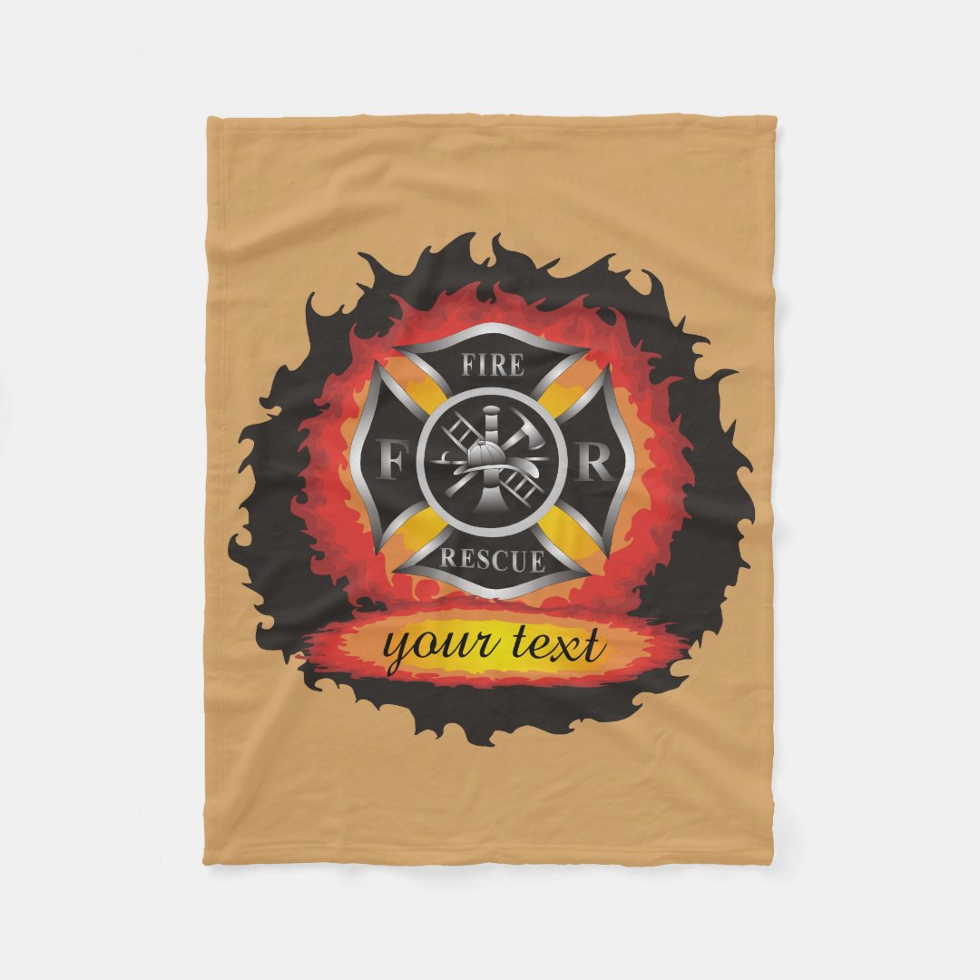 Fire and Rescue Personalized Fleece Blanket | Zazzle