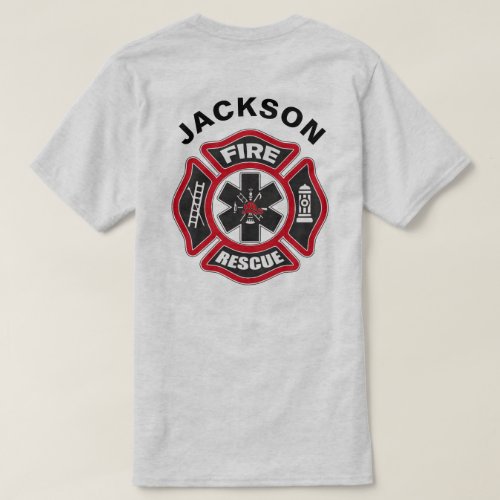 Fire and Rescue Red and Black T_Shirt